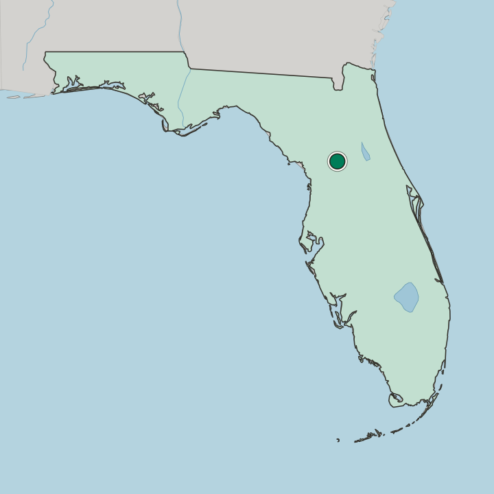 Map showing Ocala — In Florida