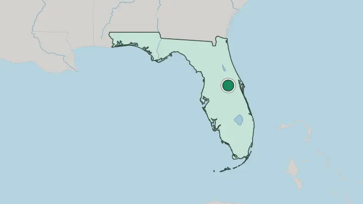 Map of Orlando in United States