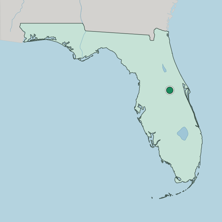 Map showing Orlando — In Florida