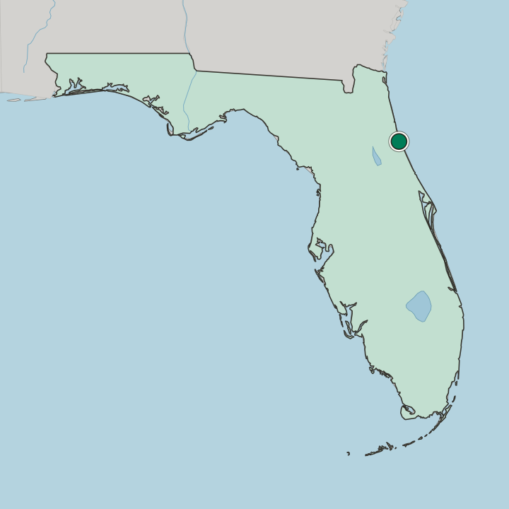 Map showing Palm Coast — In Florida
