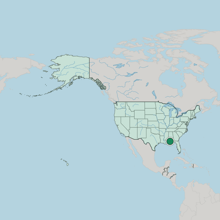 Map showing Pensacola — In United States