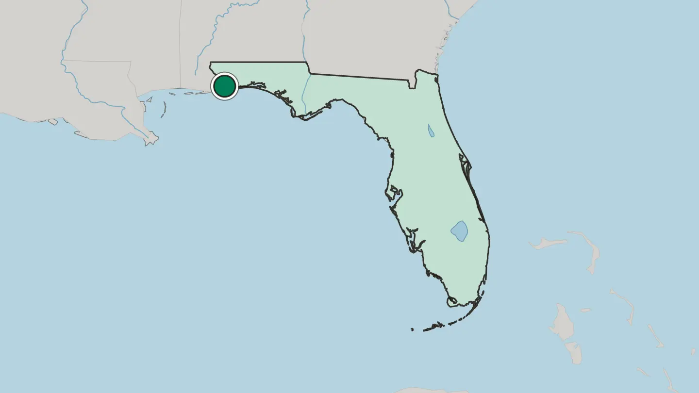 Map of Pensacola in United States
