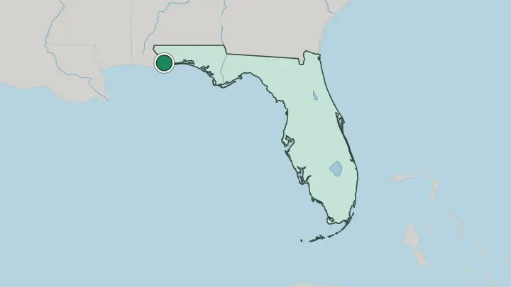 Map of Pensacola in United States