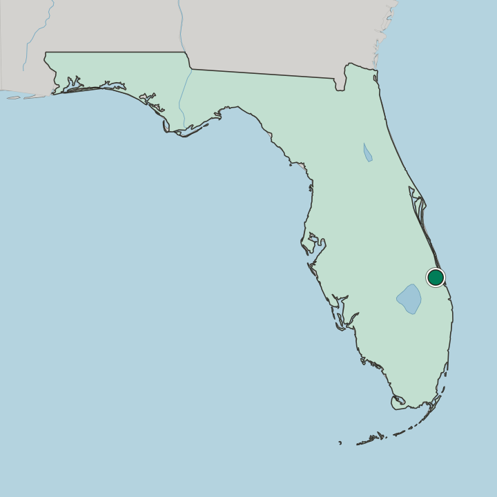 Map showing Port Saint Lucie — In Florida