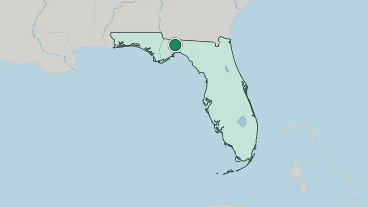 Map of Tallahassee in United States