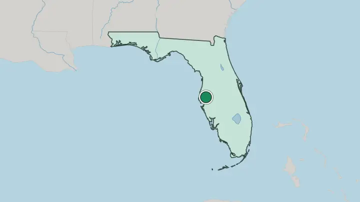 Map of Tampa in United States