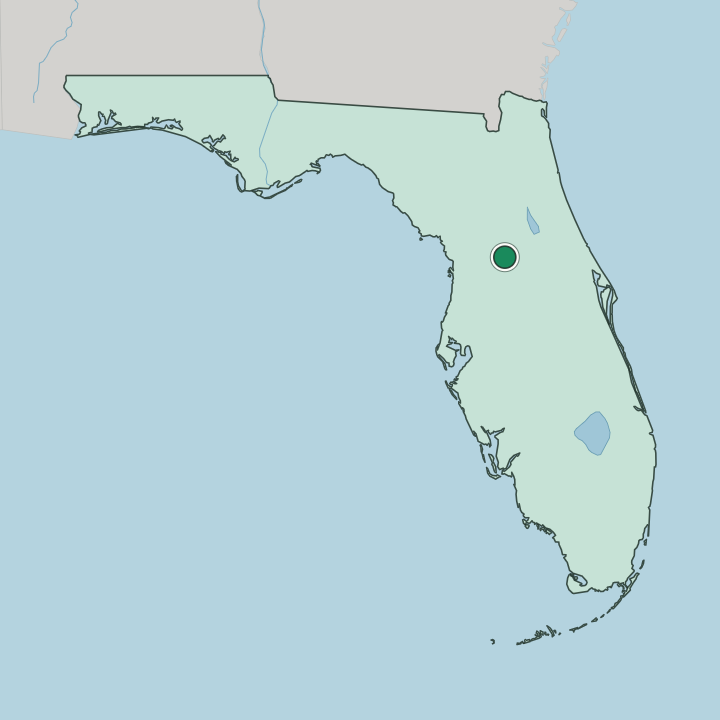 Map showing The Villages — In Florida