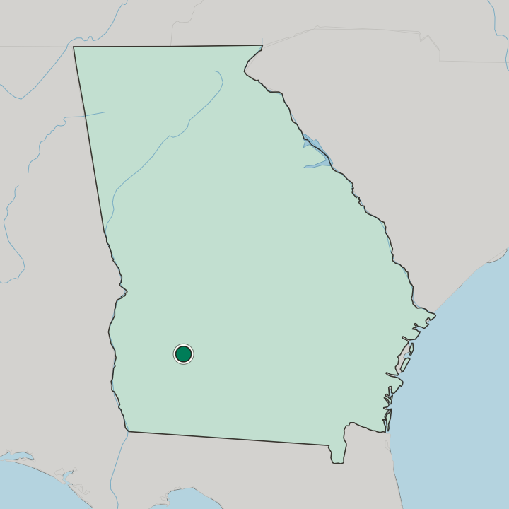 Map showing Albany — In Georgia