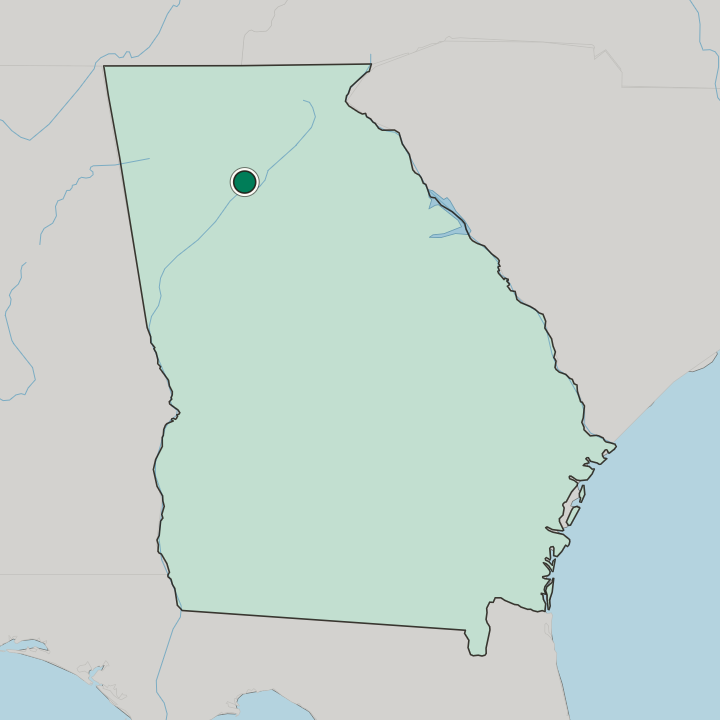 Map showing Alpharetta — In Georgia