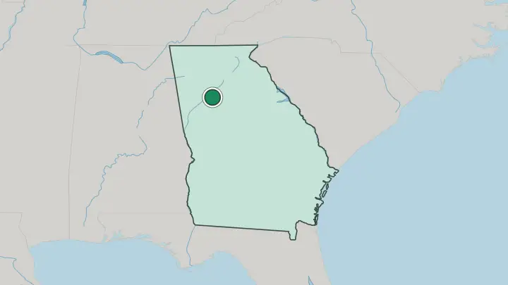 Map of Atlanta in United States