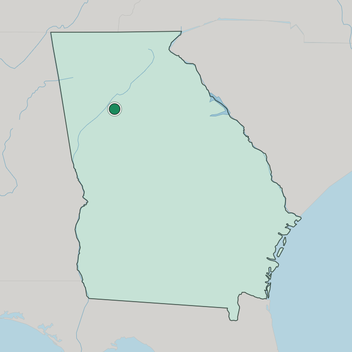 Map showing Atlanta — In Georgia
