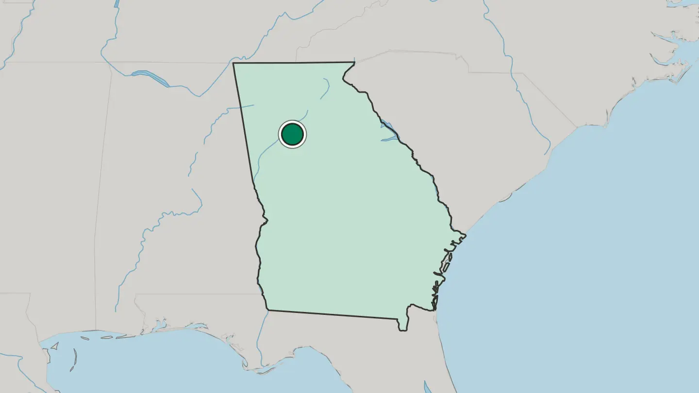 Map of Atlanta in United States