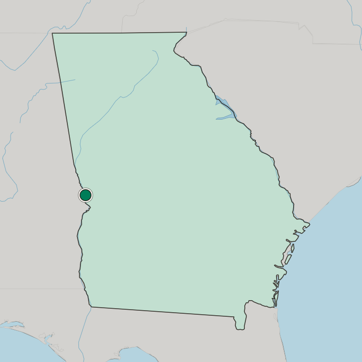 Map showing Columbus — In Georgia