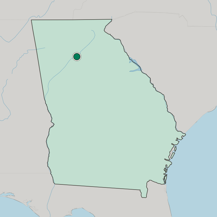 Map showing Johns Creek — In Georgia