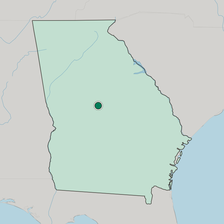 Map showing Macon — In Georgia