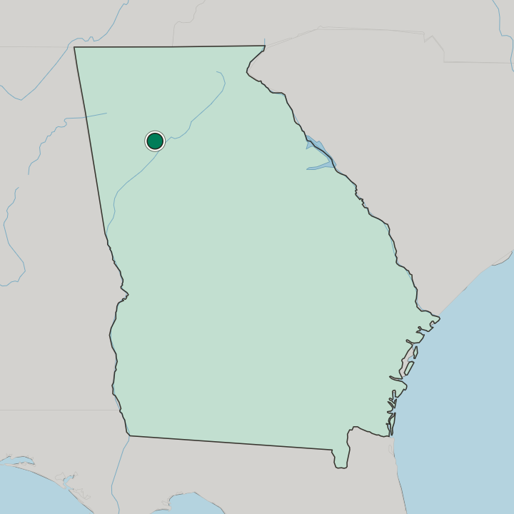 Map showing Marietta — In Georgia