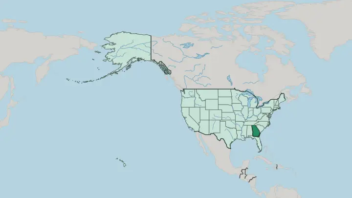 Map of Georgia in United States