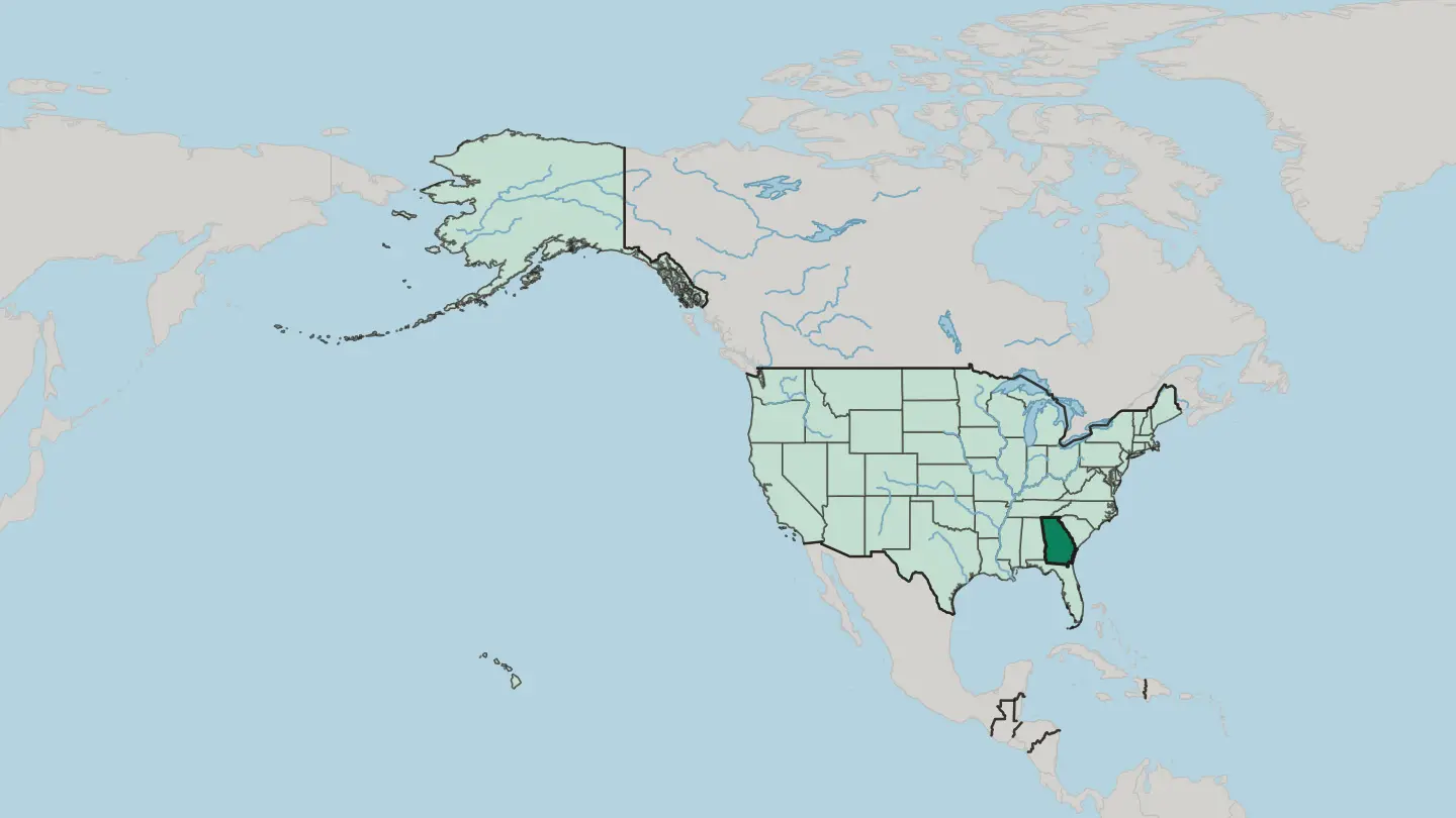 Map of Georgia in United States