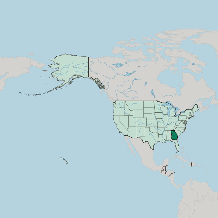 Map showing Georgia — In United States