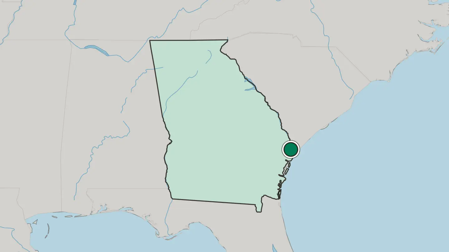 Map of Savannah in United States