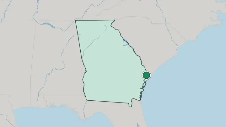 Map of Savannah in United States