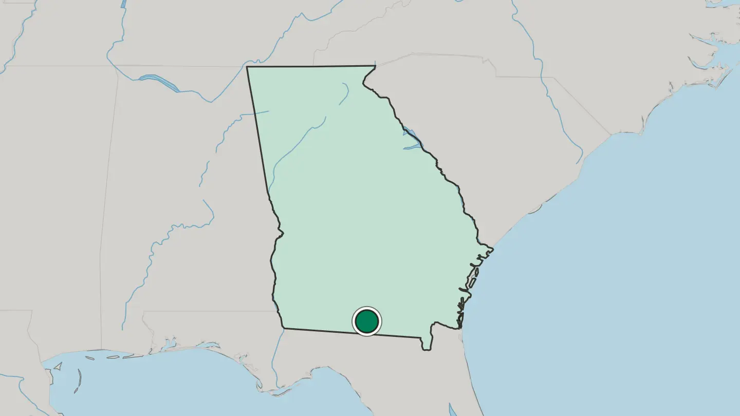 Map of Valdosta in United States