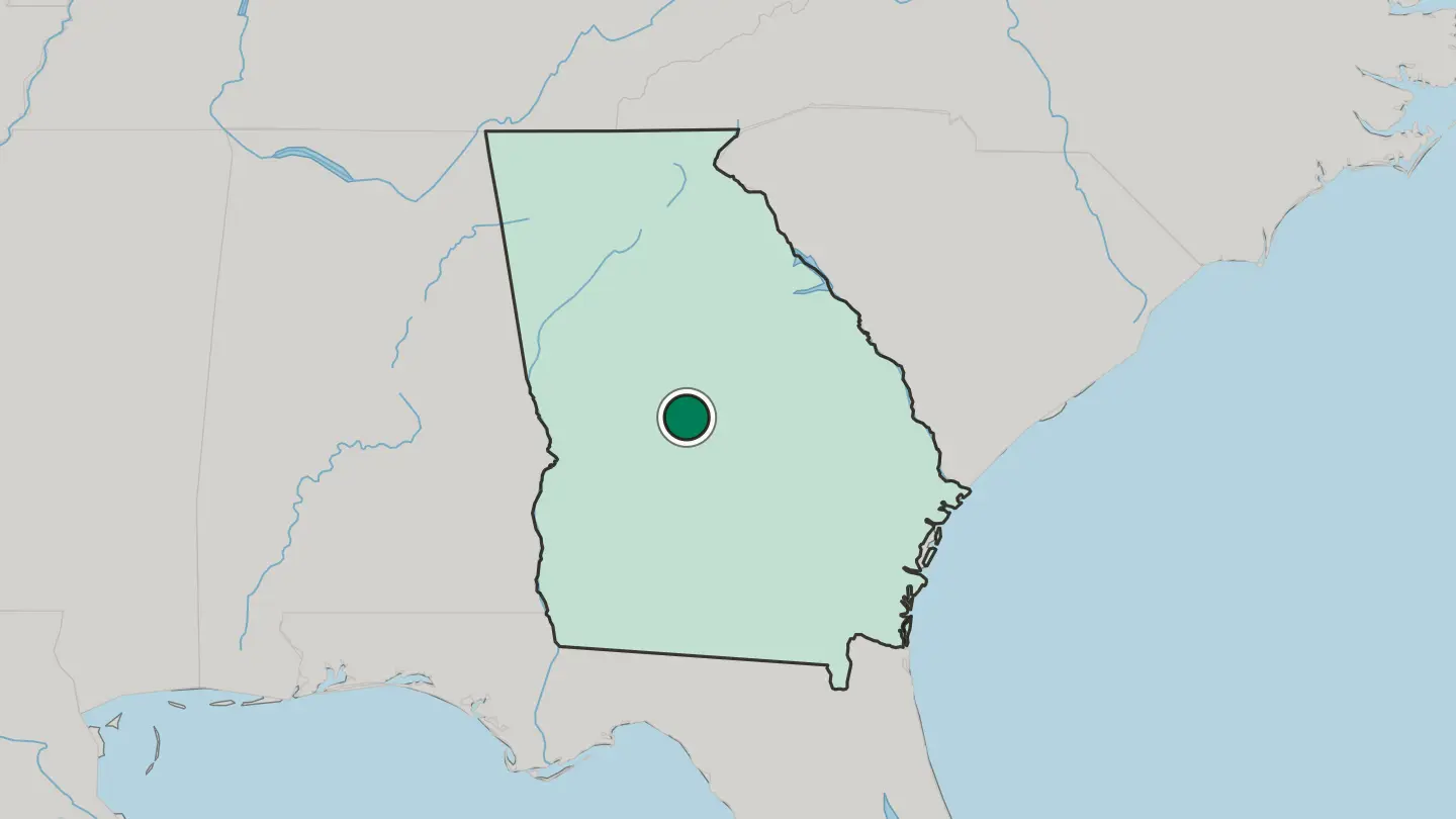 Map of Warner Robins in United States