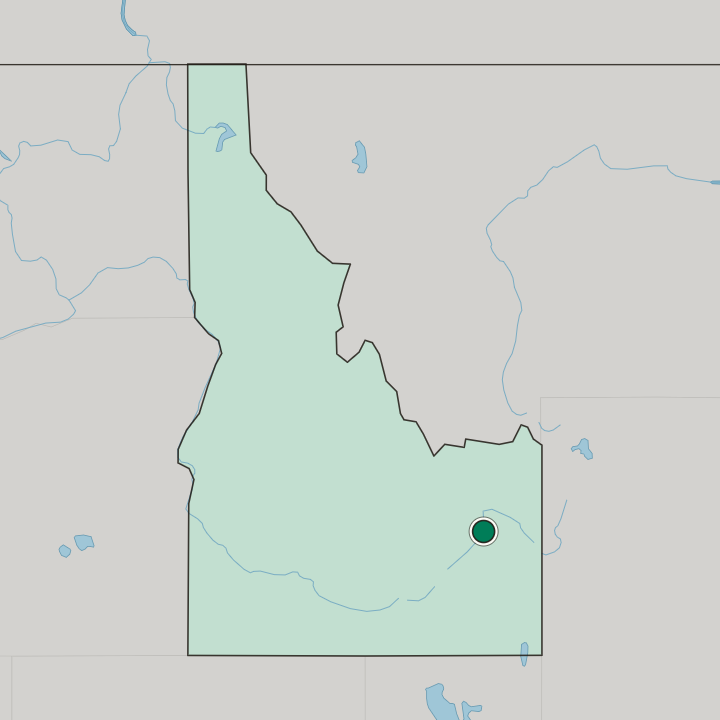 Map showing Idaho Falls — In Idaho