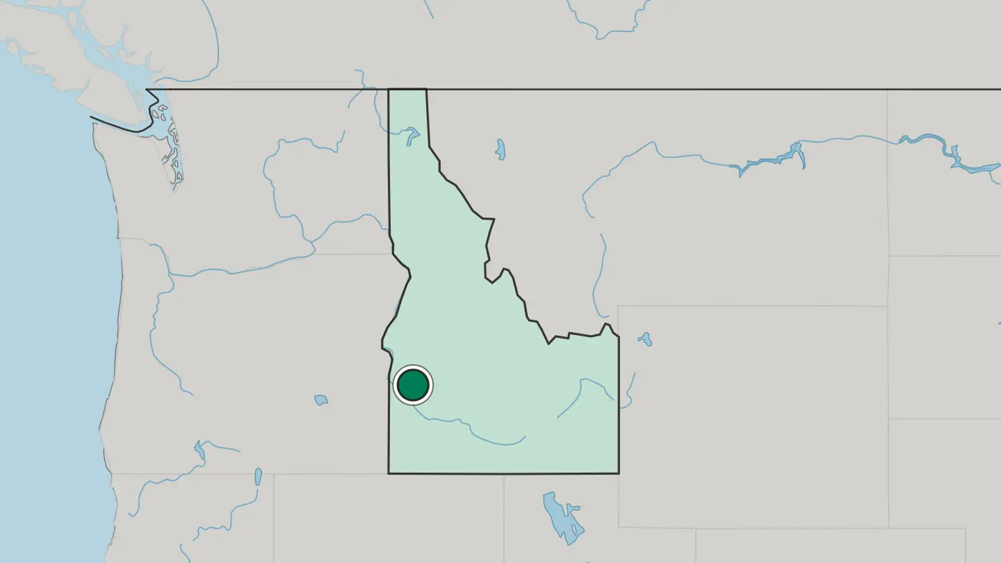 Map of Meridian in United States