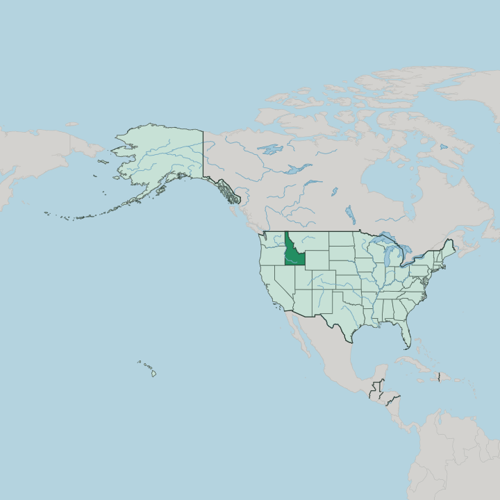 Map showing Idaho — In United States