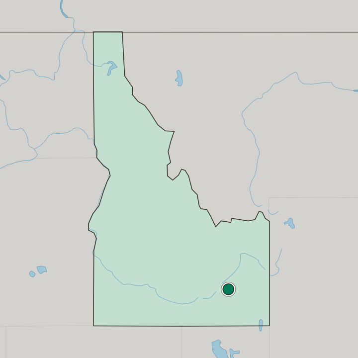 Map showing Pocatello — In Idaho