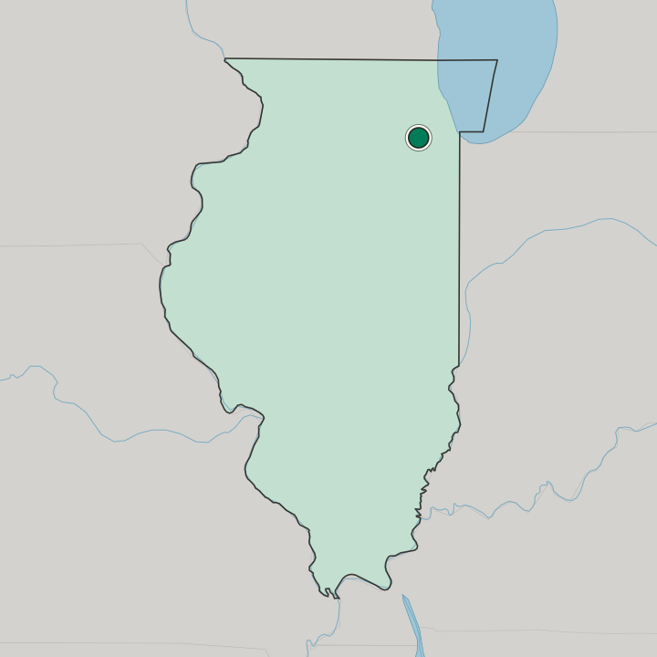 Map showing Bolingbrook — In Illinois