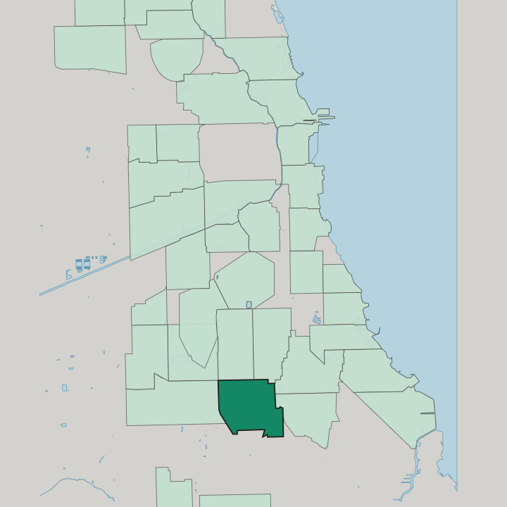 Map showing Auburn Gresham — In Chicago