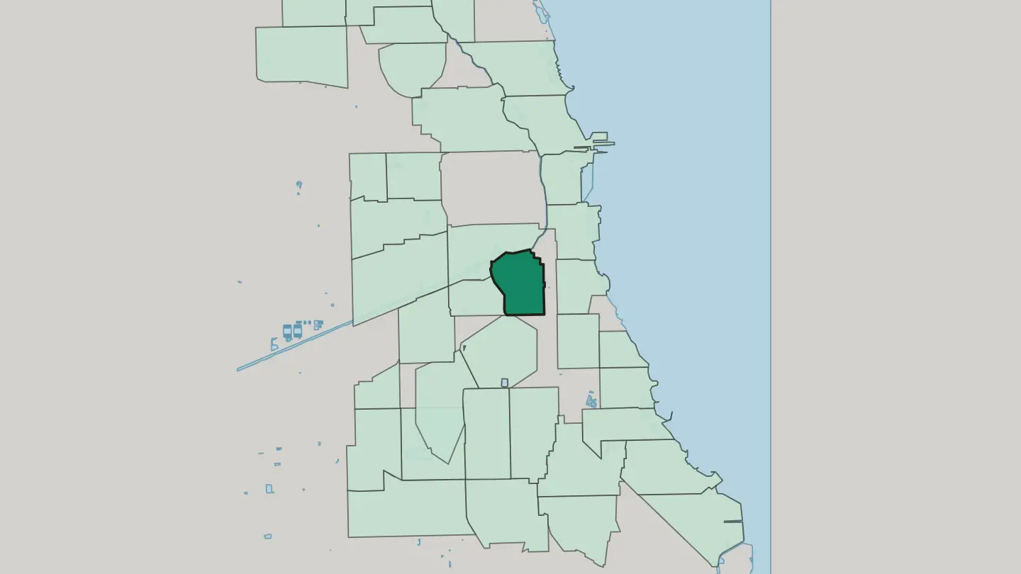 Map of Bridgeport in Chicago