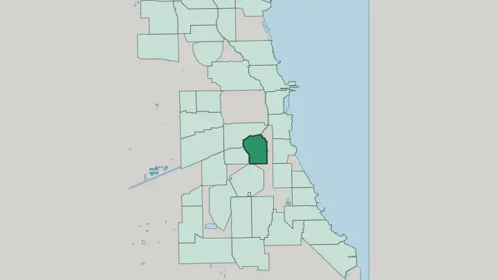 Map of Bridgeport in Chicago