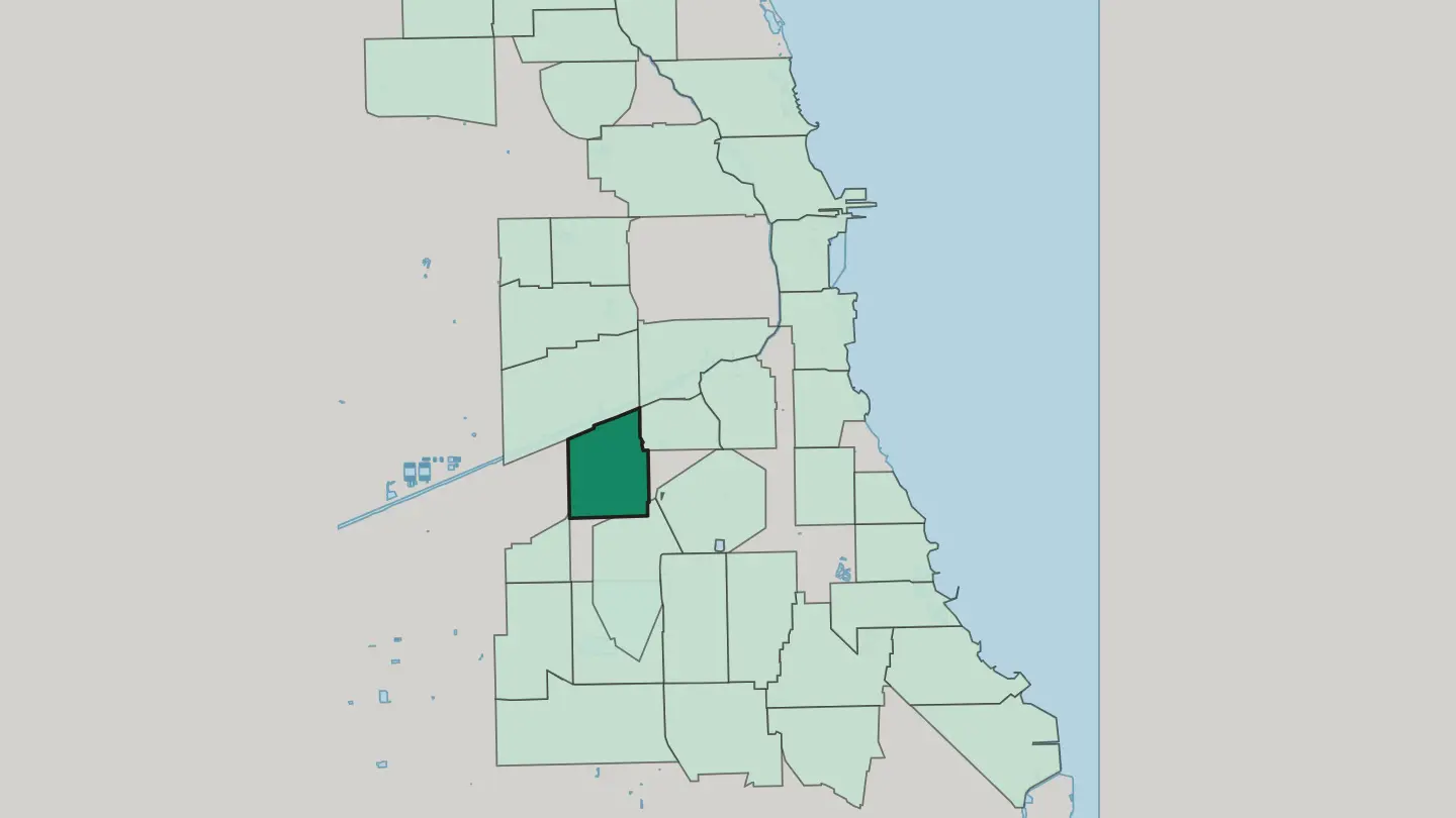 Map of Brighton Park in Chicago