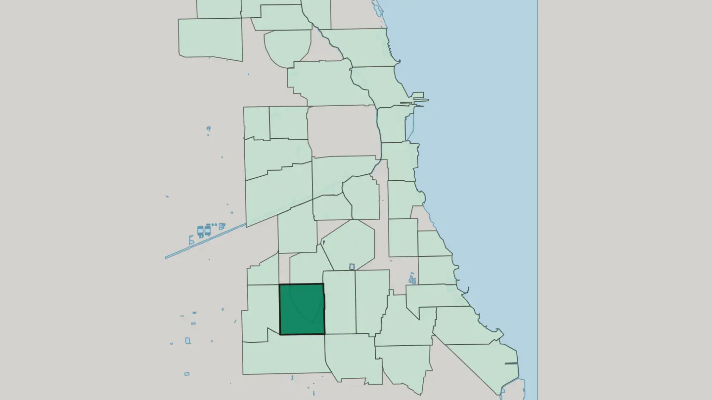 Map of Chicago Lawn in Chicago