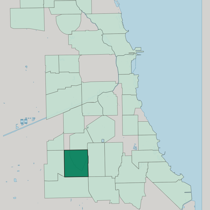 Map showing Chicago Lawn — In Chicago