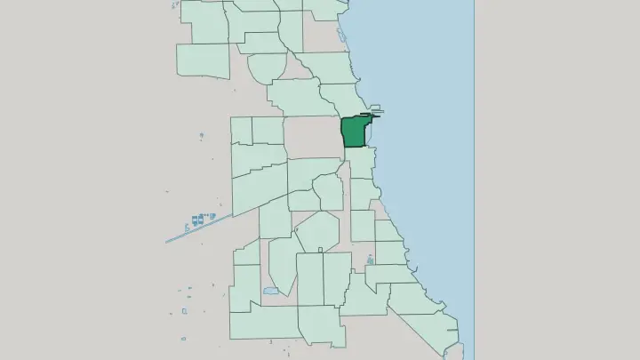 Map of Chicago Loop in Chicago