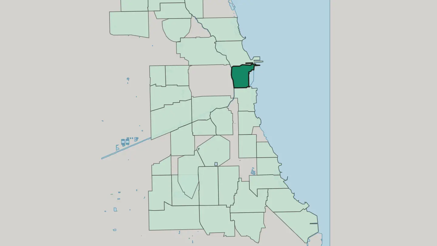 Map of Chicago Loop in Chicago