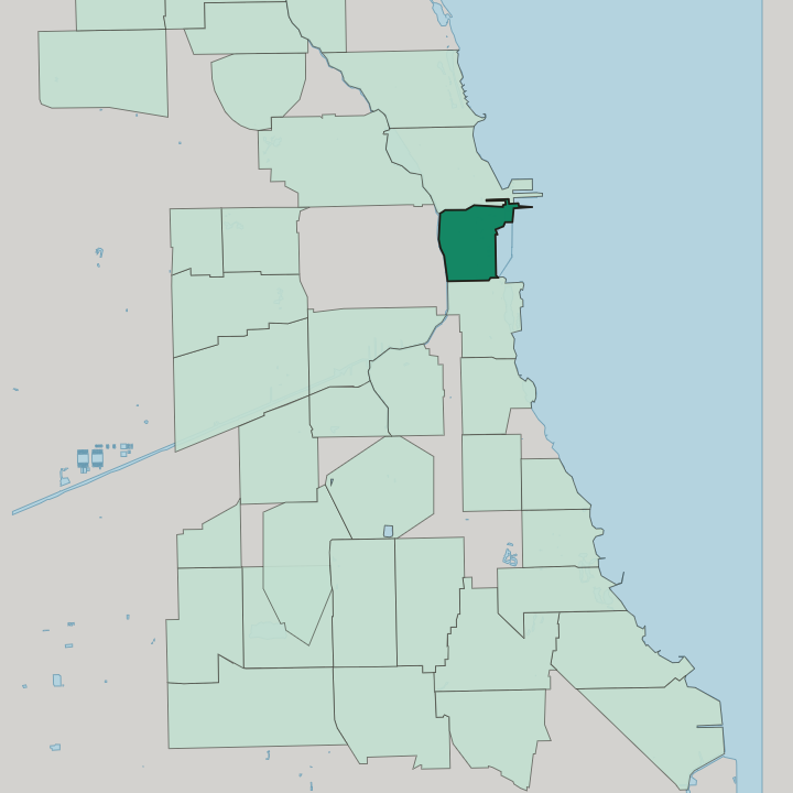 Map showing Chicago Loop — In Chicago