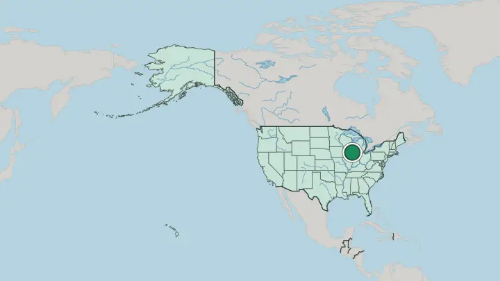 Map of Chicago in United States