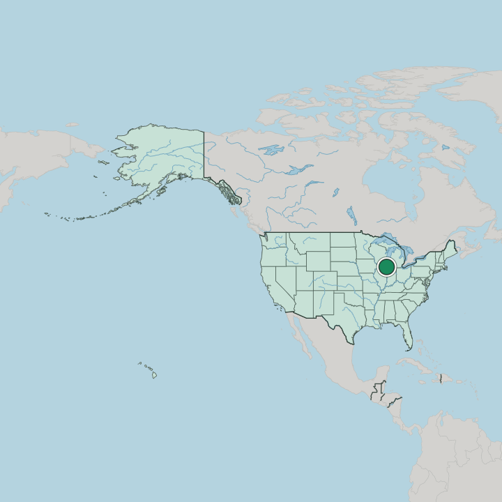 Map showing Chicago — In United States