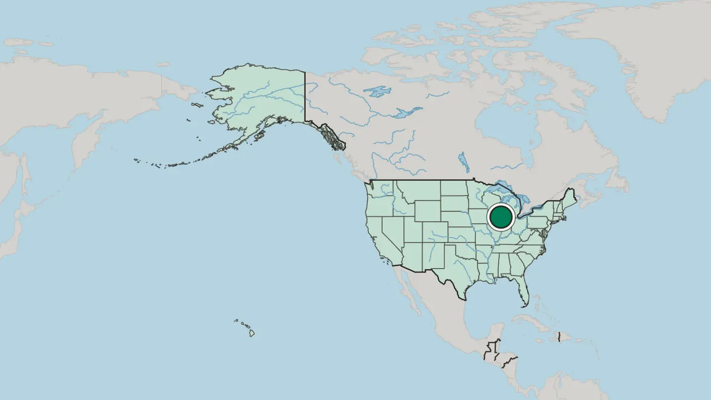 Map of Chicago in United States