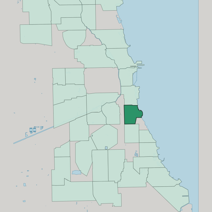 Map showing Douglas — In Chicago