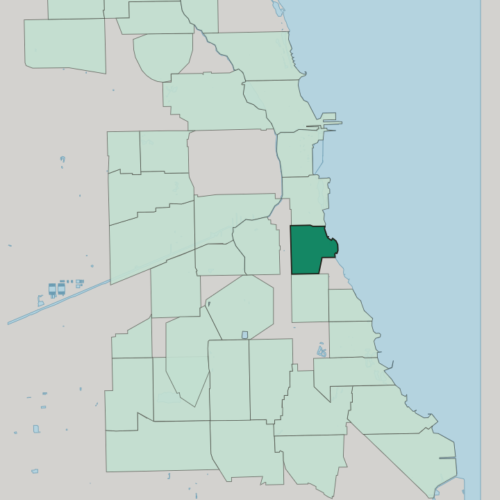 Map showing Douglas — In Chicago