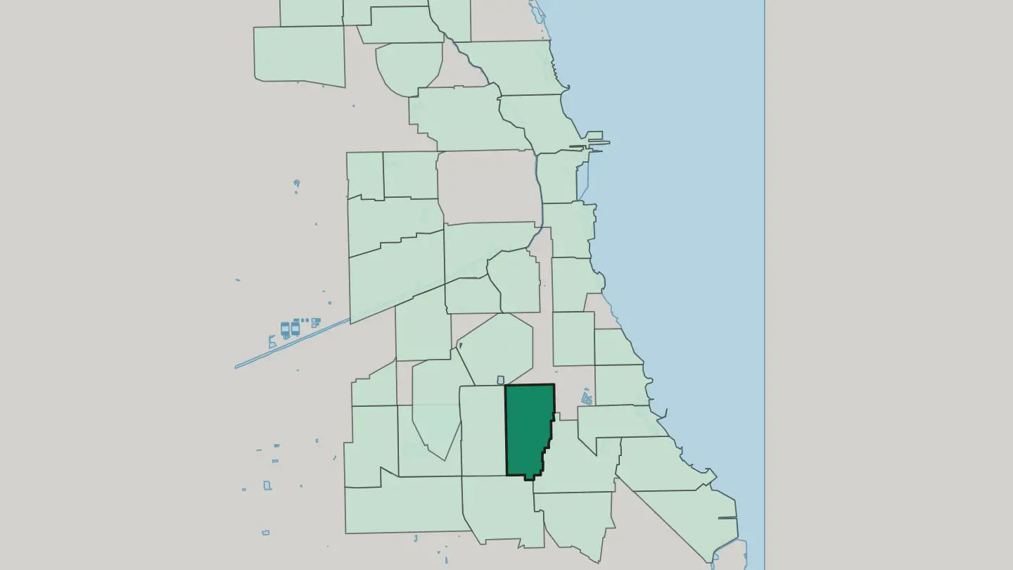 Map of Englewood in Chicago