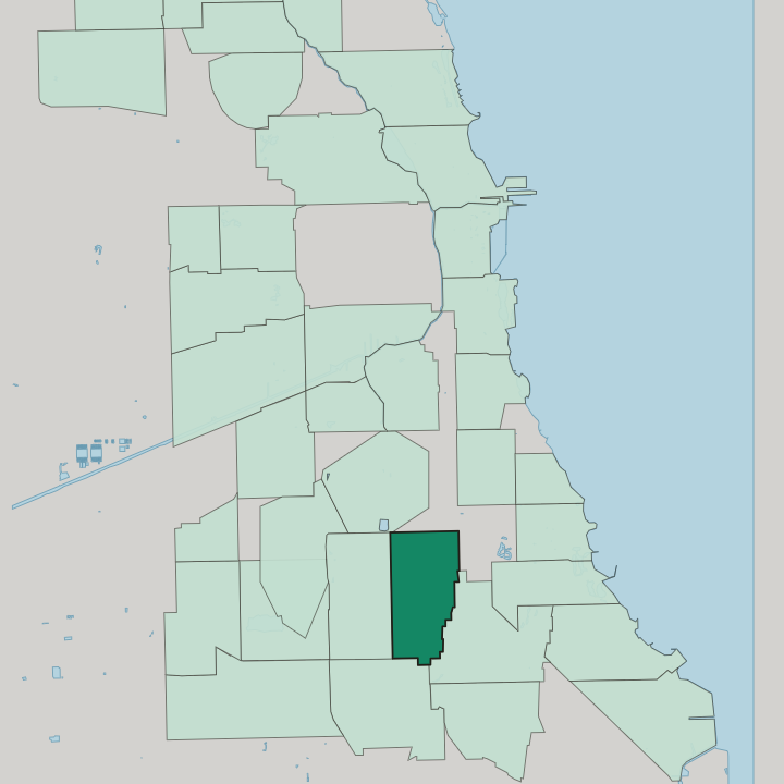 Map showing Englewood — In Chicago
