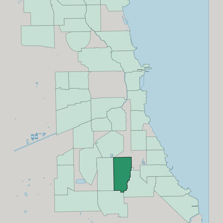 Map showing Englewood — In Chicago