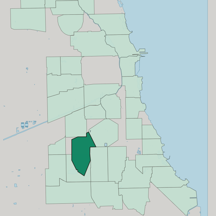 Map showing Gage Park — In Chicago